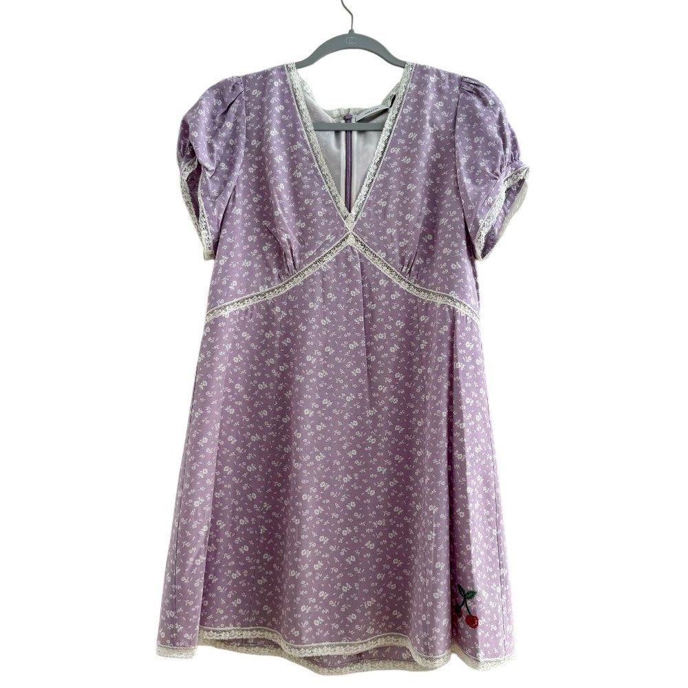 Floral V Neck Mini Dress NWOT Lilac